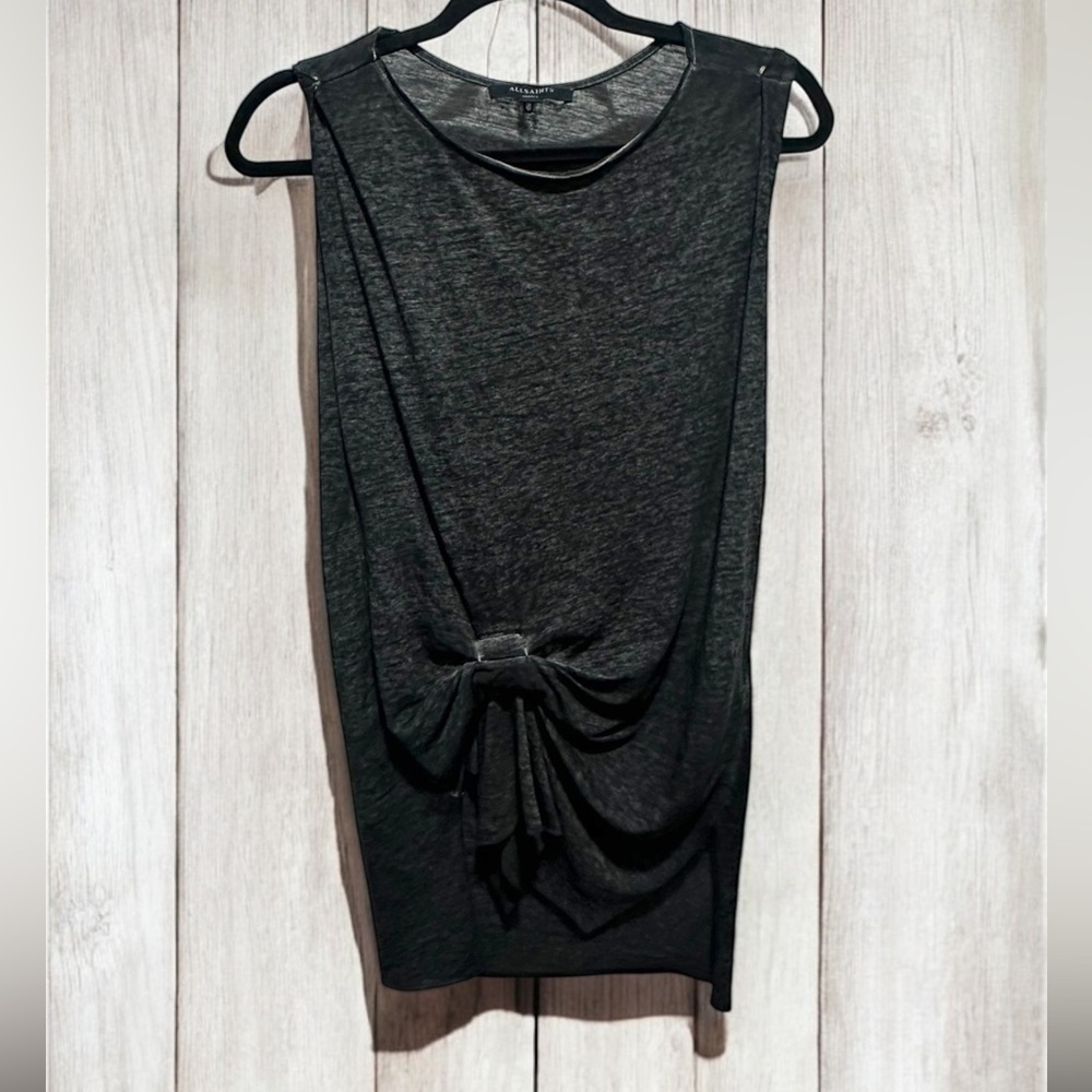 All Saints Rivi Vest Sleeveless Top Grey Small EUC